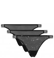 Stringi HUGO czarne Komplet 3 par stringów