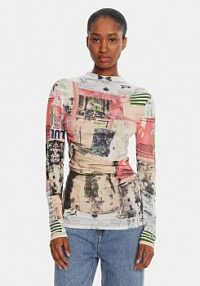 Bluzka Desigual kolorowa damska Montreal 25WWJF39  Regular Fit