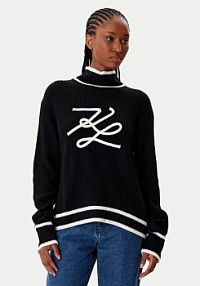 Golf KARL LAGERFELD czarny damski 