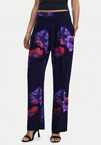 Spodnie eleganckie Desigual czarne damskie Materiałowe