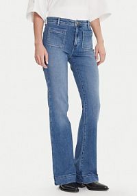 Jeansy Wrangler niebieskie damskie 112332419  Flare Fit