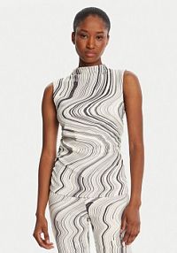 Bluzka Desigual kremowa damska Chiara 25WWTK55 Écru Regular Fit
