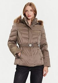 Kurtka puchowa Guess beżowa damska 