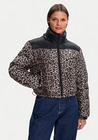 Kurtka puchowa Tommy Jeans brązowa damska Zimowa