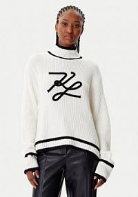 Golf KARL LAGERFELD biały damski 