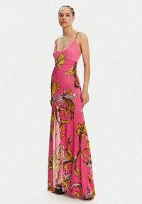 Sukienka letnia Versace Jeans Couture różowa 78HAO900  Regular Fit
