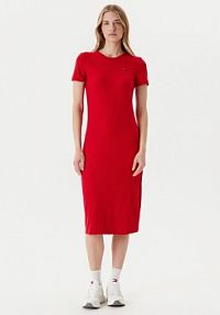 Sukienka codzienna Tommy Jeans czerwona 