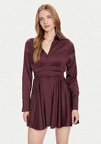 Sukienka koktajlowa Guess brązowa W5YK00 WF1T2  Regular Fit