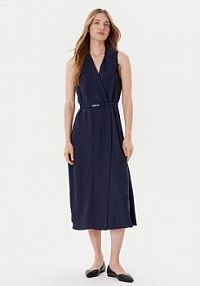 Sukienka koktajlowa BOSS granatowa 