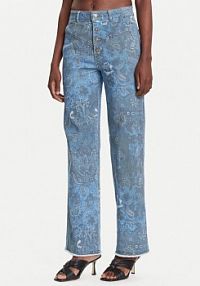 Jeansy Desigual niebieskie damskie Pasley 25WWPW01  Straight Fit