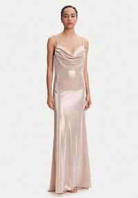 Sukienka wieczorowa ACCESS FASHION beżowa 
