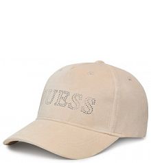Czapka z daszkiem Guess beżowa damska 