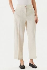 Spodnie eleganckie United Colors Of Benetton beżowe damskie Materiałowe