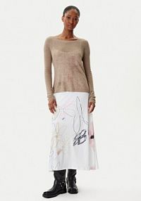 Sukienka codzienna Desigual biała Kala 25WWVK25  Slim Fit