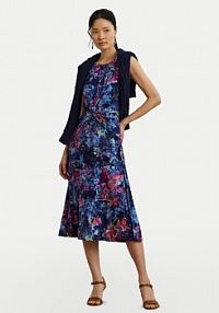 Sukienka koktajlowa LAUREN RALPH LAUREN granatowa 