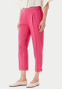 Spodnie eleganckie United Colors Of Benetton różowe damskie Materiałowe