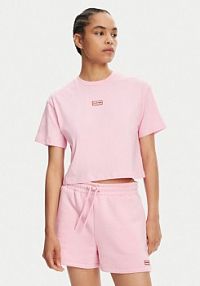 T-shirt Hunter różowy damski Abby HARW0059251  Boxy Fit