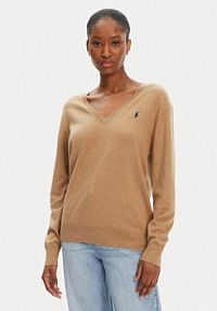Sweter Polo Ralph Lauren beżowy damski 211972105003  Straight Fit