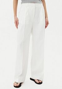 Spodnie eleganckie Tommy Hilfiger białe damskie Materiałowe