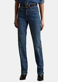 Jeansy Polo Ralph Lauren granatowe damskie 211969392001  Straight Fit