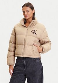 Kurtka puchowa Calvin Klein Jeans beżowa damska 