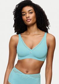 Biustonosz Triumph niebieski Bezfiszbinowy