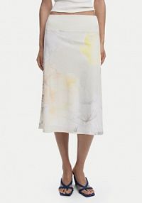 Spódnica Desigual kremowa Midi Bruma 25WWFK08 Écru Regular Fit