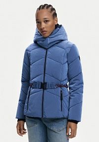 Kurtka puchowa Desigual niebieska damska Zimowa Lyn 25WWEW60  Regular Fit