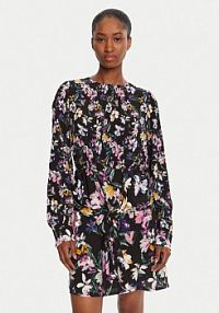 Sukienka codzienna Desigual czarna Flor Acrilica 25WWVW09  Regular Fit