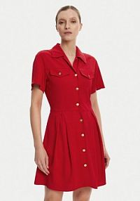 Sukienka Tommy Hilfiger czerwona Koszulowa