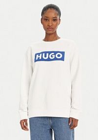 Bluza przez głowę HUGO biała Classic 50522425  Relaxed Fit