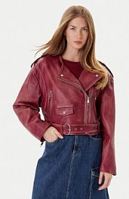 Kurtka skórzana BOSS czerwona damska 