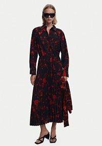 Sukienka Desigual czerwona Koszulowa