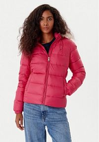 Kurtka puchowa Tommy Jeans czerwona damska 