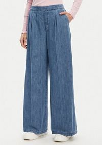 Spodnie eleganckie United Colors Of Benetton niebieskie damskie Palazzo