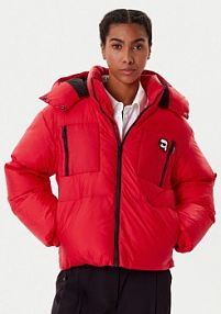 Kurtka puchowa KARL LAGERFELD czerwona damska Zimowa