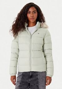 Kurtka puchowa Tommy Jeans zielona damska 