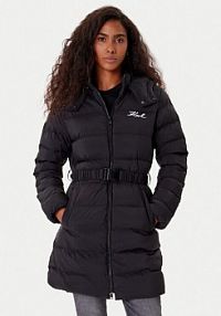 Kurtka puchowa KARL LAGERFELD czarna damska Płaszcz zimowy