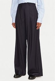 Spodnie eleganckie Weekend Max Mara granatowe damskie Materiałowe