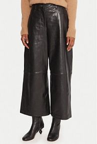 Spodnie skórzane Weekend Max Mara czarna 