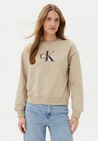 Bluza przez głowę Calvin Klein Jeans beżowa 