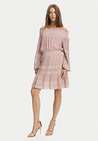Sukienka koktajlowa Guess różowa W5GK24 WE550  Regular Fit