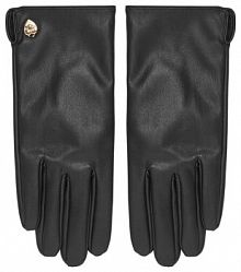 Rękawiczki skórzane Guess czarne Damskie