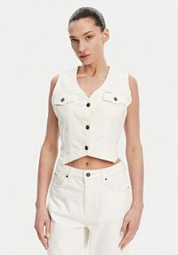 Kamizelka Guess Jeans biała damska 