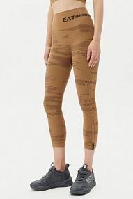 Legginsy EA7 Emporio Armani brązowe damskie 