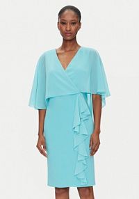 Sukienka koktajlowa Rinascimento turkusowa 