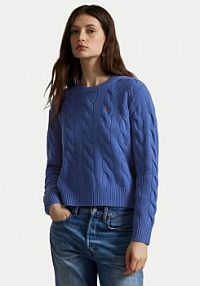 Sweter Polo Ralph Lauren niebieski damski 211A91216004  Straight Fit