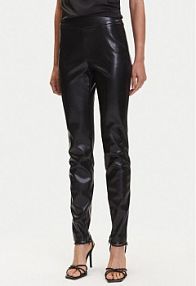 Spodnie skórzane Guess czarna Z imitacji skóry New Prescilla Regular W4BB18 WGIK0  Slim Fit