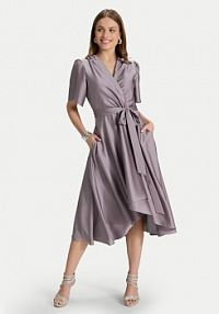 Sukienka koktajlowa Swing fioletowa 5AJ04000  Regular Fit