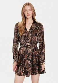 Sukienka codzienna Guess brązowa 